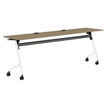 81F5EJ MDB5 マルカ サイドフォールドテーブル コンセントユニット付 棚板無 樹脂幕板無 2100×600 オカムラ(岡村製作所) 07160146