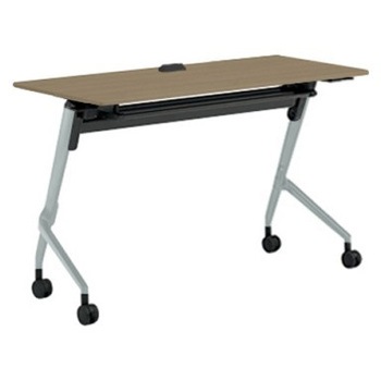 81F5FT MDA2 マルカ サイドフォールドテーブル コンセントユニット付 棚板付 樹脂幕板無 1200×600 オカムラ(岡村製作所) 07160216