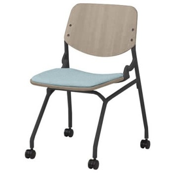 81S9BB FXW9 ライブス ネスティングチェア 肘無  座パッド付 PWミディアムシェル ブラックフレーム オカムラ(岡村製作所) 07160505