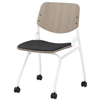 81S9BZ FXW0 ライブス ネスティングチェア 肘無  座パッド付 PWミディアムシェル ホワイトフレーム オカムラ(岡村製作所) 07160521