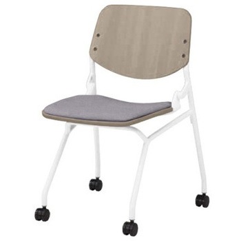 81S9BZ FXW1 ライブス ネスティングチェア 肘無  座パッド付 PWミディアムシェル ホワイトフレーム オカムラ(岡村製作所) 07160530