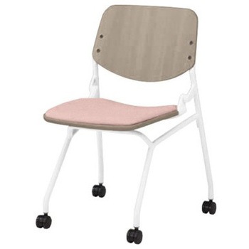 81S9BZ FXW8 ライブス ネスティングチェア 肘無  座パッド付 PWミディアムシェル ホワイトフレーム オカムラ(岡村製作所) 07160539