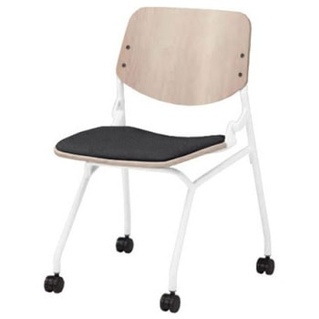 81S9DZ FXW0 ライブス ネスティングチェア 肘無  座パッド付 チョークドエルムシェル ホワイトフレーム オカムラ(岡村製作所) 07160566