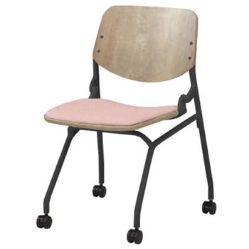 81S9EB FXW8 ライブス ネスティングチェア 肘無  座パッド付 ソーンオークシェル ブラックフレーム オカムラ(岡村製作所) 07160591