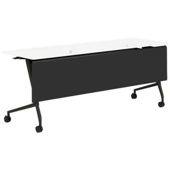 81F5EB MAS1 マルカ サイドフォールドテーブル コンセントユニット付 棚板無 樹脂幕板付 1800×600 オカムラ(岡村製作所) 07160715