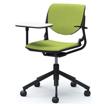 81S2QQ FSF5 ルナ 5本脚チェア 肘付 タブレット付 背パッド付 ブラックシェル ブラックフレーム ナイロン双輪 オカムラ(岡村製作所) 07163269