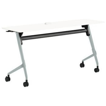 81F5EW MP11 マルカ サイドフォールドテーブル コンセントユニット付 棚板無 樹脂幕板無 1500×450 オカムラ(岡村製作所) 07163890