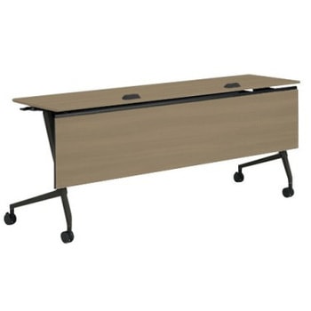 81F5XA MDA5 マルカ サイドフォールドテーブル コンセントユニット付 棚板無 木目幕板付 1800×450 オカムラ(岡村製作所) 07164206