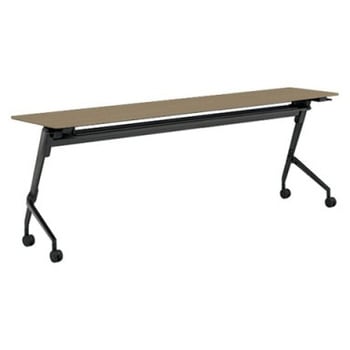 81F5BN MDA5 マルカ サイドフォールドテーブル 棚板付 樹脂幕板無 2100×450 オカムラ(岡村製作所) 07164215