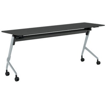 81F5BY MER8 マルカ サイドフォールドテーブル 棚板付 樹脂幕板無 1800×600 オカムラ(岡村製作所) 07165396