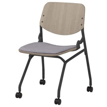 81S9BB FXW1 ライブス ネスティングチェア 肘無  座パッド付 PWミディアムシェル ブラックフレーム オカムラ(岡村製作所) 07165780