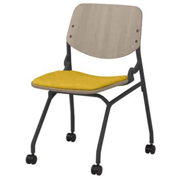 81S9BB FXW7 ライブス ネスティングチェア 肘無  座パッド付 PWミディアムシェル ブラックフレーム オカムラ(岡村製作所) 07165789