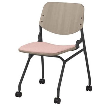 81S9BB FXW8 ライブス ネスティングチェア 肘無  座パッド付 PWミディアムシェル ブラックフレーム オカムラ(岡村製作所) 07165798