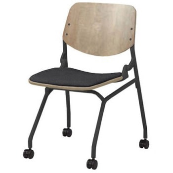 81S9EB FXW0 ライブス ネスティングチェア 肘無  座パッド付 ソーンオークシェル ブラックフレーム オカムラ(岡村製作所) 07165841