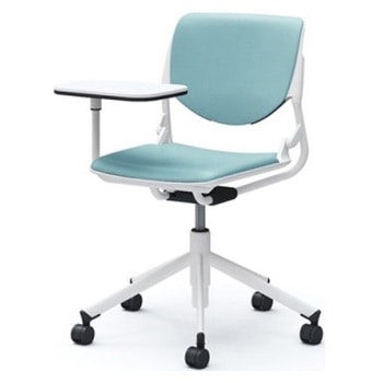 81S2NZ PD31 ルナ 5本脚チェア 肘無 タブレット付 背パッド付 ホワイトシェル ホワイトフレーム ナイロン双輪 オカムラ(岡村製作所) 07168738