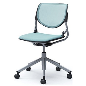 81S2CI FKA6 ルナ 5本脚チェア 肘無  背メッシュ ブラックシェル シルバーフレーム ナイロン双輪 オカムラ(岡村製作所) 07171705