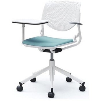 81S2NU FSG7 ルナ 5本脚チェア 肘付 タブレット付 背パッド無 ホワイトシェル ホワイトフレーム ナイロン双輪 オカムラ(岡村製作所) 07173821