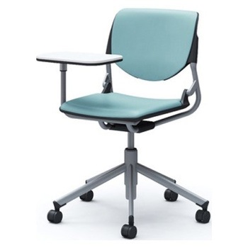 81S2QB PD31 ルナ 5本脚チェア 肘無 タブレット付 背パッド付 ブラックシェル シルバーフレーム ナイロン双輪 オカムラ(岡村製作所) 07176000