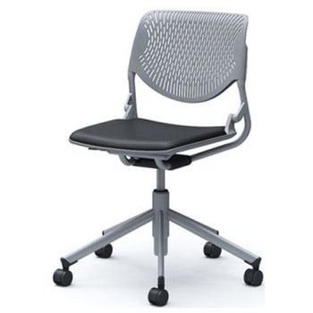 81S2BA PB20 ルナ 5本脚チェア 肘無  背パッド無 グレーシェル シルバーフレーム ナイロン双輪 オカムラ(岡村製作所) 07177181