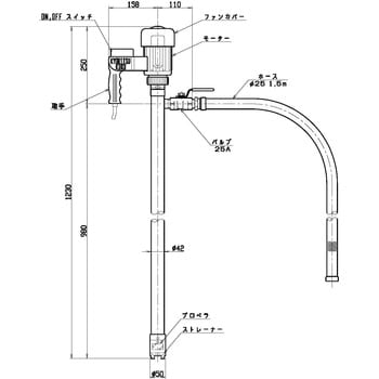 プロポンハンディポンプ(電動モーター 標準型) 共立機巧 電動式 