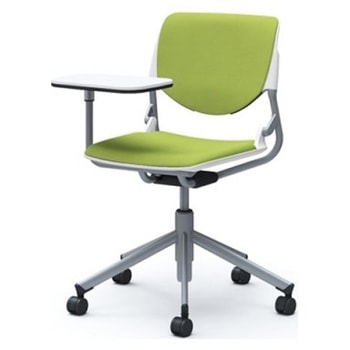 81S2NB FSF5 ルナ 5本脚チェア 肘無 タブレット付 背パッド付 ホワイトシェル シルバーフレーム ナイロン双輪 オカムラ(岡村製作所) 07179868