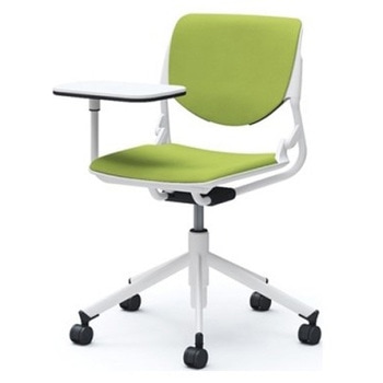 81S2NZ FSF5 ルナ 5本脚チェア 肘無 タブレット付 背パッド付 ホワイトシェル ホワイトフレーム ナイロン双輪 オカムラ(岡村製作所) 07179886