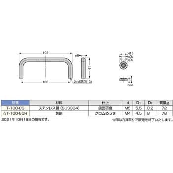 ステンレス鋼製 丸棒取手 スガツネ(LAMP) 取手・引手 【通販モノタロウ】