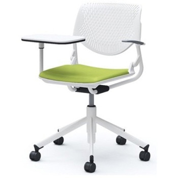 81S2NU PD32 ルナ 5本脚チェア 肘付 タブレット付 背パッド無 ホワイトシェル ホワイトフレーム ナイロン双輪 オカムラ(岡村製作所) 07181548