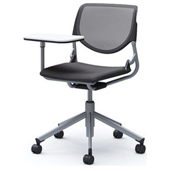 81S2QI FKA2 ルナ 5本脚チェア 肘無 タブレット付 背メッシュ ブラックシェル シルバーフレーム ナイロン双輪 オカムラ(岡村製作所) 07181575