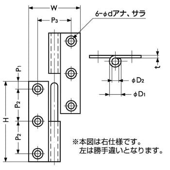 抜き差し丁番 KN型 LAMP(スガツネ) 抜き差し蝶番 【通販モノタロウ】
