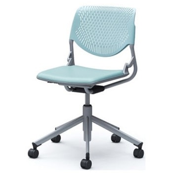 81S2DA PD31 ルナ 5本脚チェア 肘無  背パッド無 セージシェル シルバーフレーム ナイロン双輪 オカムラ(岡村製作所) 07184908