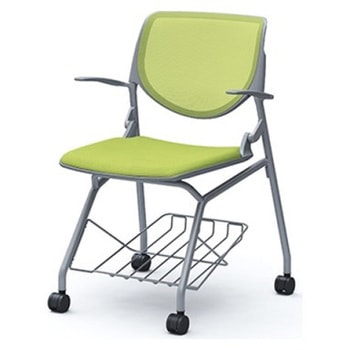 81S1HJ FKA5 ルナ ネスティング 肘付 棚付 背メッシュ グレーシェル シルバーフレーム ナイロン双輪 オカムラ(岡村製作所) 07186667