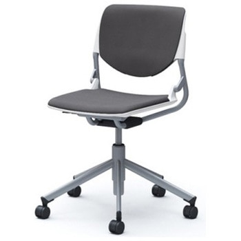 81S2AB FSG2 ルナ 5本脚チェア 肘無  背パッド付 ホワイトシェル シルバーフレーム ナイロン双輪 オカムラ(岡村製作所) 07187760