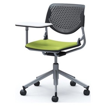 81S2QA PD32 ルナ 5本脚チェア 肘無 タブレット付 背パッド無 ブラックシェル シルバーフレーム ナイロン双輪 オカムラ(岡村製作所) 07188478