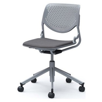 81S2BA FSG2 ルナ 5本脚チェア 肘無  背パッド無 グレーシェル シルバーフレーム ナイロン双輪 オカムラ(岡村製作所) 07188566