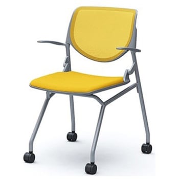 81S1BJ FKB9 ルナ ネスティング 肘付  背メッシュ グレーシェル シルバーフレーム ナイロン双輪 オカムラ(岡村製作所) 07189747