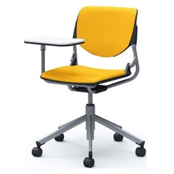 81S2QB PD33 ルナ 5本脚チェア 肘無 タブレット付 背パッド付 ブラックシェル シルバーフレーム ナイロン双輪 オカムラ(岡村製作所) 07191190