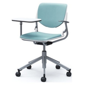 81S2NL PD31 ルナ 5本脚チェア 肘付 タブレット付 背パッド付 ホワイトシェル シルバーフレーム ナイロン双輪 オカムラ(岡村製作所) 07191741