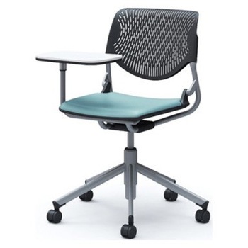 81S2QA PD31 ルナ 5本脚チェア 肘無 タブレット付 背パッド無 ブラックシェル シルバーフレーム ナイロン双輪 オカムラ(岡村製作所) 07192091