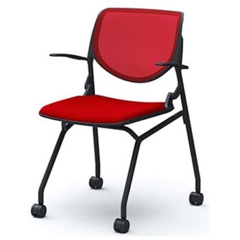 81S1CF FKA9 ルナ ネスティング 肘付  背メッシュ ブラックシェル ブラックフレーム ナイロン双輪 オカムラ(岡村製作所) 07196860