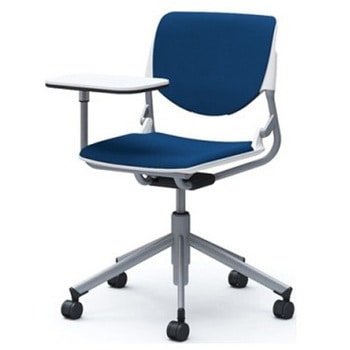 81S2NB FSF3 ルナ 5本脚チェア 肘無 タブレット付 背パッド付 ホワイトシェル シルバーフレーム ナイロン双輪 オカムラ(岡村製作所) 07198287