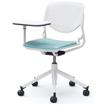 81S2NY PD31 ルナ 5本脚チェア 肘無 タブレット付 背パッド無 ホワイトシェル ホワイトフレーム ナイロン双輪 オカムラ(岡村製作所) 07199109