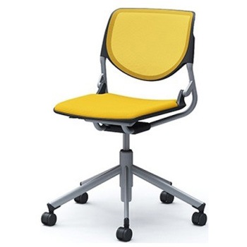 81S2CI FKB9 ルナ 5本脚チェア 肘無  背メッシュ ブラックシェル シルバーフレーム ナイロン双輪 オカムラ(岡村製作所) 07201297