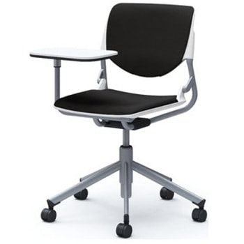 81S2NB FSF1 ルナ 5本脚チェア 肘無 タブレット付 背パッド付 ホワイトシェル シルバーフレーム ナイロン双輪 オカムラ(岡村製作所) 07201821