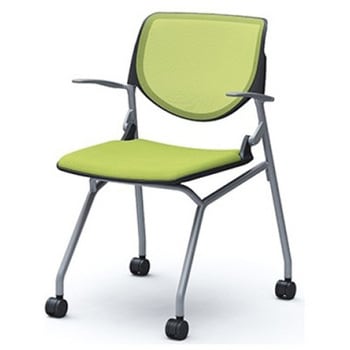 81S1CJ FKA5 ルナ ネスティング 肘付  背メッシュ ブラックシェル シルバーフレーム ナイロン双輪 オカムラ(岡村製作所) 07204271