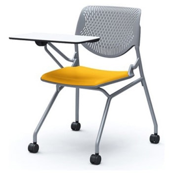 81S1BN PD33 ルナ ネスティング 肘無 テーブル付 背パッド無 グレーシェル シルバーフレーム ナイロン双輪 オカムラ(岡村製作所) 07205016