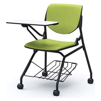 81S1JX PD32 ルナ ネスティング 肘無 棚付テーブル付 背パッド付 ブラックシェル ブラックフレーム ナイロン双輪 オカムラ(岡村製作所) 07205260