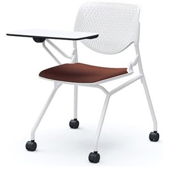 81S1AS FXW6 ルナ ネスティング 肘無 テーブル付 背パッド無 ホワイトシェル ホワイトフレーム ナイロン双輪 オカムラ(岡村製作所) 07206897