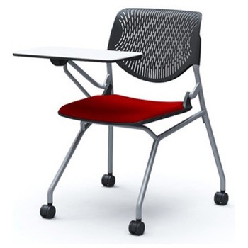 81S1CN FSF9 ルナ ネスティング 肘無 テーブル付 背パッド無 ブラックシェル シルバーフレーム ナイロン双輪 オカムラ(岡村製作所) 07206940