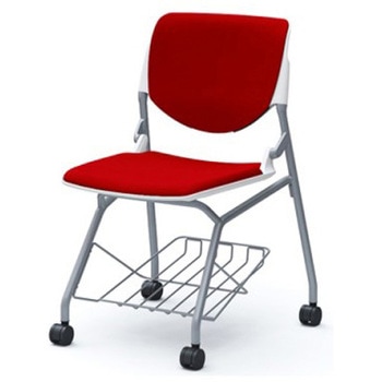 81S1GB FSF9 ルナ ネスティング 肘無 棚付 背パッド付 ホワイトシェル シルバーフレーム ナイロン双輪 オカムラ(岡村製作所) 07208087